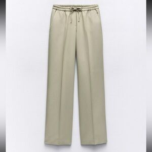 Zara elastic waist straight leg pants